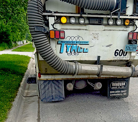 Commercial parking lot sweeping services.